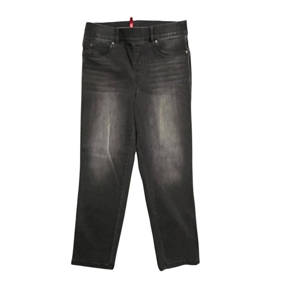 Spanx Womens Black Faded Jeggings Jeans High Rise Pull On Size Large Slimming